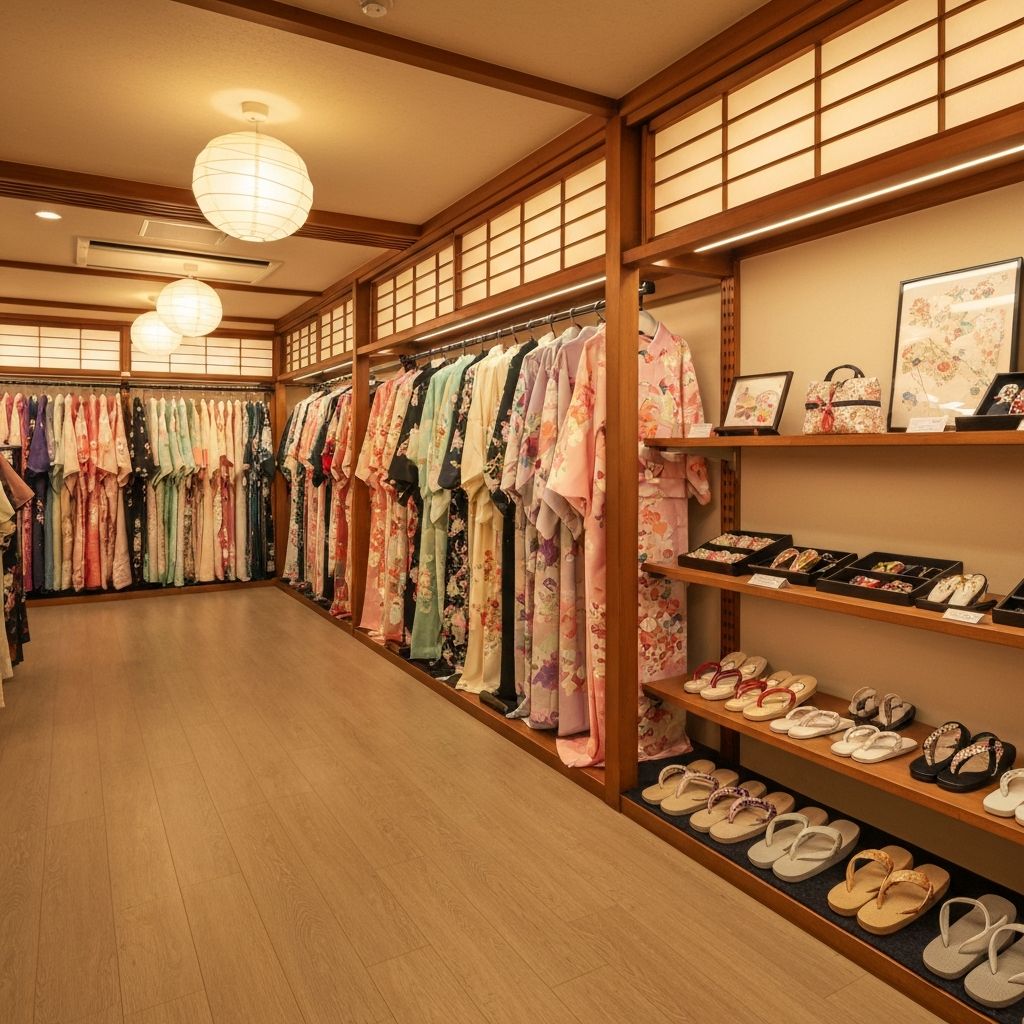 Không gian cửa hàng Kyo kimono rental &nail tại Kyoto